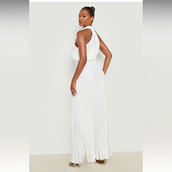 NWT HALTER PLISSE MAXI DRESS, SIZE 4 - Picture 3 of 8